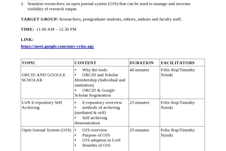 University Library will be conducting an online training on 30th June 2020 starting from 11.00AM to 12.30PM