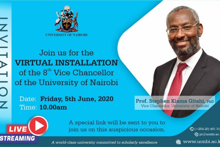 Virtual installation of the 8th vice chancellor of the University of Nairobi.