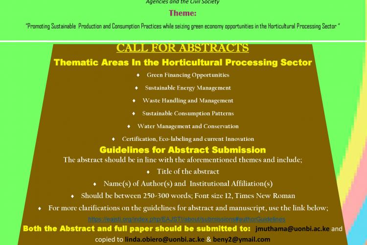 Promoting Sustainable Production and Consumption Practices while seizing green economy opportunities in the Horticultural Processing Sector “