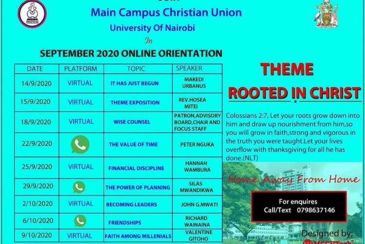 The University of Nairobi Main Campus Christian Union  has organised a virtual program