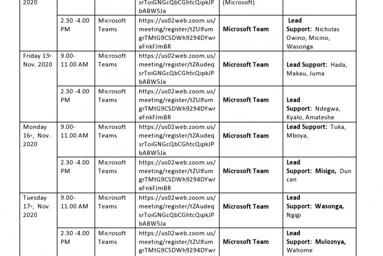 training on the Microsoft team Web conferencing platform