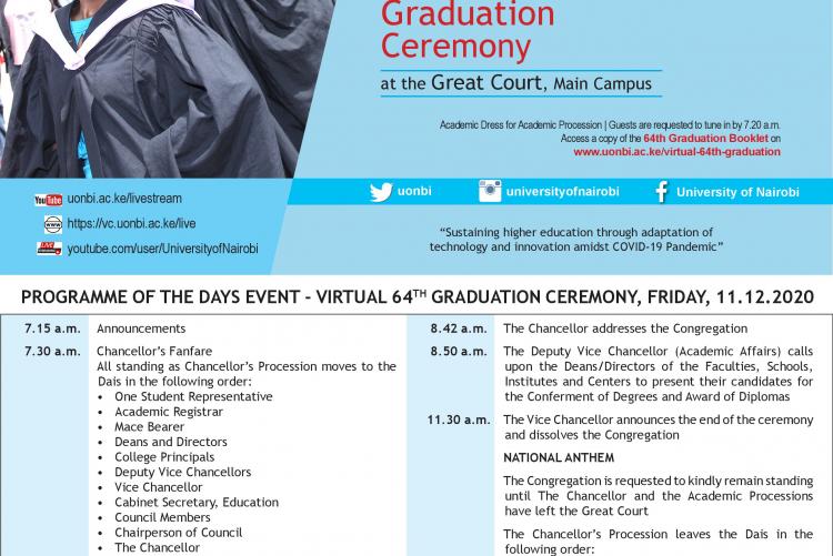 Virtual 64th graduation ceremony @ UoN