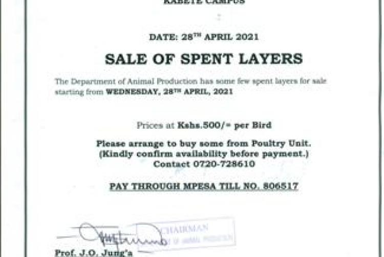 sale of spent layer spent