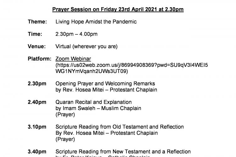 Special prayer programme