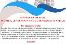 Master of Arts in Women,leadership and governance in Africa