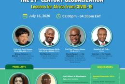 Retreat to Nationalism in the 21st Century Globalization: Lessons for Africa from COVID-19  Date: July 16, 2020  Time: 2.00 pm to 4.30 pm  See poster for details