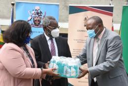 UoN and BASF Africa donated 8,000 pcs of 500mls bottles of hand wash to support COVID-19 efforts