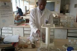 Student fromJaramogi Oginga Ondinga University of Science and Technology doing his research
